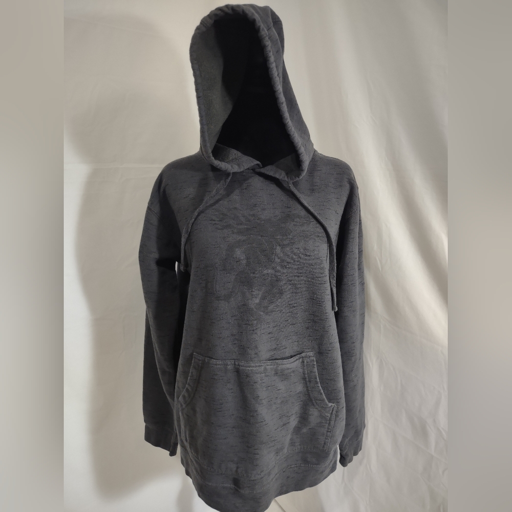 BURNSIDE Unisex Grey/Black Fireball Hoodie Size Large